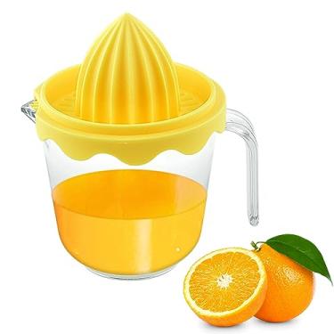 Imagem de Espremedor de laranja cítrica, espremedor manual de limão, prensa de limão, tampa antiderrapante, alargador rotativo com filtro e recipiente