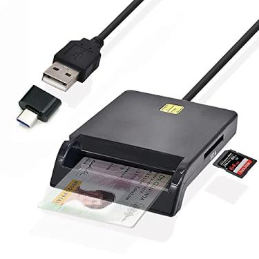 Imagem de Leitor de cartão inteligente USB SIM para cartão de contato IC/ID SD TF MMC leitor de cartão inteligente USB-CCID PCSC ISO 7816 para Windows 7 8 10 Linux OS