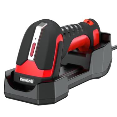 Imagem de Symcode Scanner de código de barras industrial 2D QR com suporte de carregamento sem fio, resistente e resistente, distância de transmissão de 433 MHz, Bluetooth e leitor de código de barras sem fio