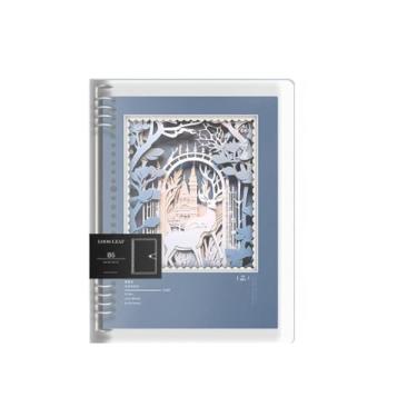 Imagem de Caderno B5 de folhas soltas sem asfixia, núcleo de substituição removível, linha horizontal, azul B5/linha horizontal.