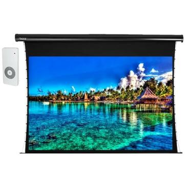Imagem de Tela de Projeção Elétrica Tensionada Tahiti 16:9 Widescreen, 119 Polegadas, com Controle Remoto, 110V