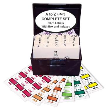 Imagem de Doctor Stuff - Alphabet Letters for File Folders, 1 pack each A-Z plus Mc, 6075 Labels, With File Box or Indexes, Jeter/TAB 5100 - JXAM Series Compatible Alpha Stickers, 15/16" x 1-5/8", 27 Packages