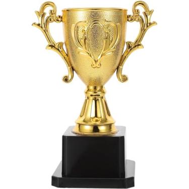 Imagem de Mikily's Prêmio de taça de troféu de plástico dourado premium ideal para competições e festas de torneios esportivos