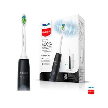 Imagem de Escova Dental Elétrica Series 50 Colgate Branco e Preto - SONICPRO 50