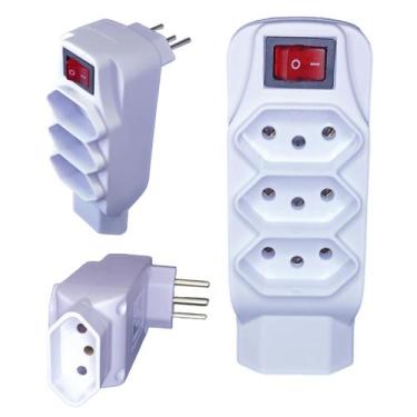 Imagem de Mini Filtro De Linha 4 Tomadas Adaptador 3 Pinos Benjamin - kapbom
