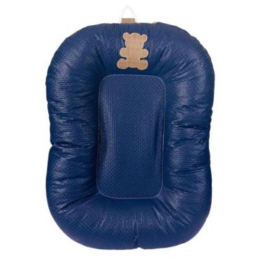 Imagem de Almofada ninho para banho do bebê ursinho - impermeavel - menino/menin