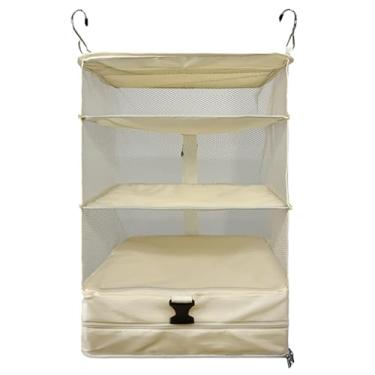 Imagem de Generic Organizador de prateleiras múltiplas para armários, fácil montagem, grande, organizador de armários e armazenamento suspensos, organizador suspenso, Branco