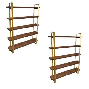 Imagem de kit com 02 Nicho Expositor Arusi 100 Esmaltes 5 Prateleiras - Loja da 