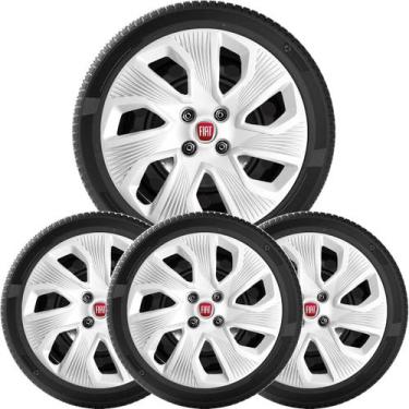 Imagem de 4x Calota Grand Siena 2014 Aro 15 com emblema 214cp - Fiat