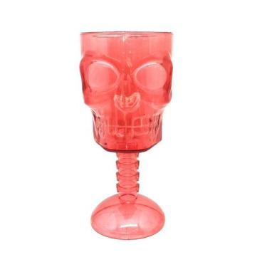 Imagem de Taça Halloween Caveira Sombria - Festas e Fantasias, Vermelho
