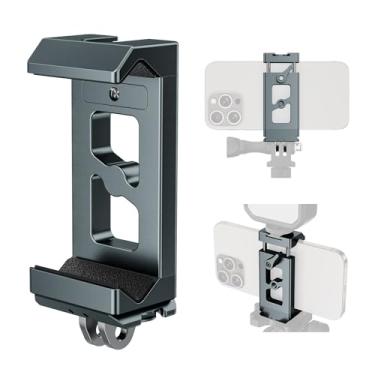 Imagem de Suporte de tripé de metal para celular, porta Arca e adaptador de câmera de ação, adaptador de tripé ajustável para smartphone, suporte para celular compatível com iPhone Plus PRO Max, GoPro, Samsung