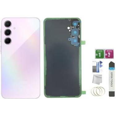 Imagem de JMBTQ Substituição de vidro traseiro Galaxy A55 para Samsung Galaxy A55 5G com fita + lente da câmera + ferramentas (latim lilás/roxo)