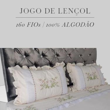 Imagem de Jogo de lençol bordado 4 Pçs - Para Camas Tamanho de Casal 4 PCs - Art