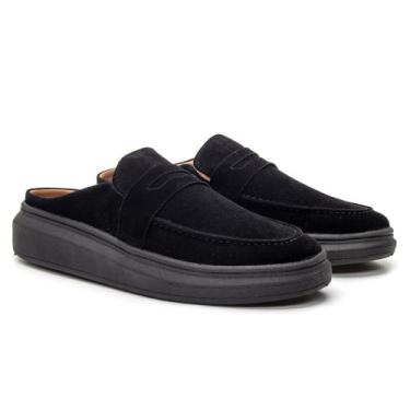 Imagem de Mule Mocassim Sapato Masculino Camurça Sola Anti Derrapante Berlutini 