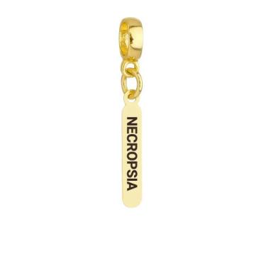 Imagem de Berloque Plaquinha Necropsia Banhado a Ouro 18k - Work Semijoias