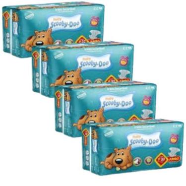 Imagem de Kit 4 PCT Fralda Descartável Scooby Doo Jumbo Todos Os Tamanho-(P)(M)(