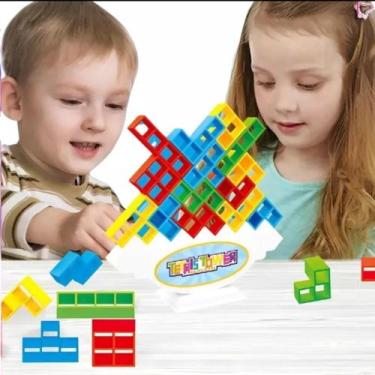 Imagem de Brinquedo Infantil Jogo Empilhar Bloco montar Educativo Raciocinio - B
