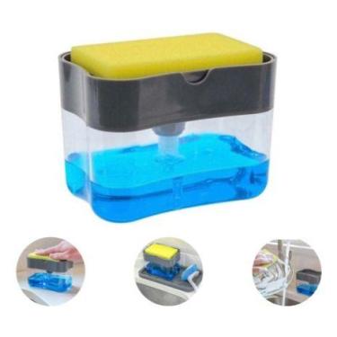 Imagem de Dispenser Sabão 2x1 Detergente Suporte Porta Bucha Esponja - oem