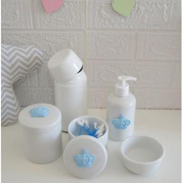 Imagem de Kit Higiene Porcelana Azul Quarto Bebe Maternidade Off K084 - Ciranda 