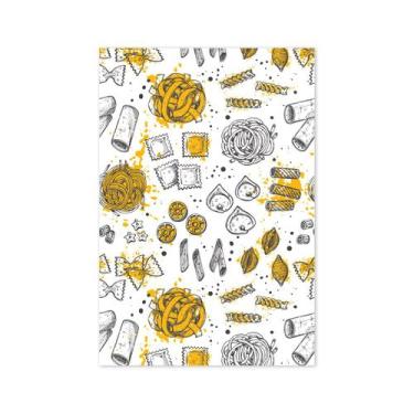 Imagem de Placa Decorativa MDF Tipos de Massa Branco e Amarelo 30x40cm - Quartin