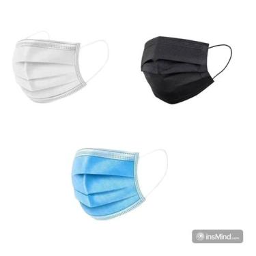 Imagem de Máscara Descartável Adulto Tripla Proteção C/ Filtro, Clipe Nasal E El