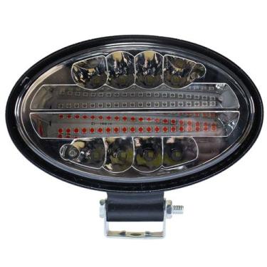 Imagem de Farol led oval branco com strobo azul vermelho 144w - Force One