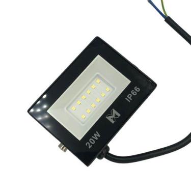 Imagem de Refletor Led 20W Holofote Iluminação Externa Bivol Branca - MXLED
