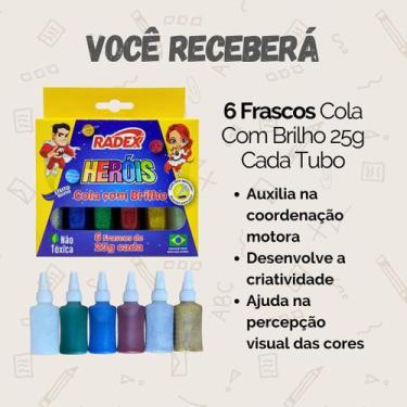 Imagem de Kit Cola Escolar Líquida Bastão Branca Colorida - Escolha Seu Kit - Co