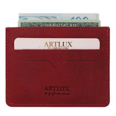 Imagem de Porta Documentos Unissex em Couro Artlux 3014, VERMELHO