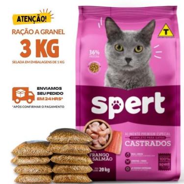 Imagem de Kit 3 KG Ração Para Gato Spert Gatos Castrados Granel