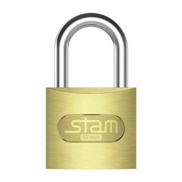 Imagem de Cadeado 40 mm Zamac Latonado E-Coat Com 2 Chaves Stam