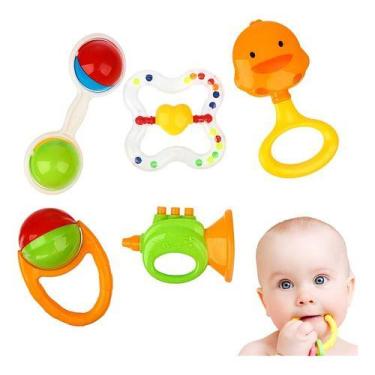 Imagem de Kit Chocalho Bebê Brinquedo Sensorial Educacional Infantil - Nobrand