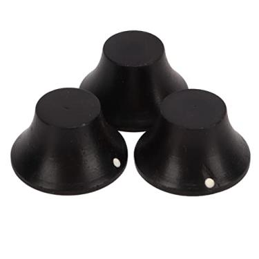 Imagem de Botão de Guitarra Elétrica, Acessório de Substituição de Botão de Controle de Volume de Guitarra de Madeira para Guitarra Elétrica (Ébano)