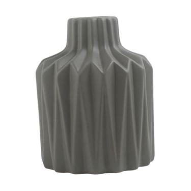 Imagem de Bothyi Geométrico vaso de cerâmica pote desktop ornamento mesa decoração prateleira para prateleiras de parede, Size S Dark Grey