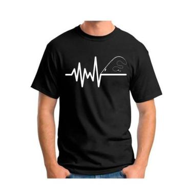 Imagem de Camiseta masculina camisa preta pescador pesca esportiva pescaria - Do