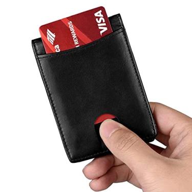 Imagem de Carteira Masculina Fina Com Vários Slots para Cartões e Bolso Ultrafino para Dinheiro e Cartões Bancários (Preto)
