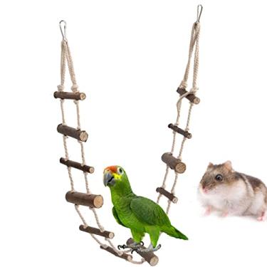 Imagem de Escada de Corda de Hamster para Animais de Estimação, 2 Peças, Ponte de Suspensão de Esquilo, Brinquedo Macio para Escalada, Pássaro, Esquilo, Corda de Suspensão para Animais