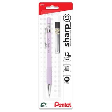 Imagem de Pentel Lapiseira Sharp 1.3 (1,3 mm), linha extragrossa, inclui refil de chumbo, lápis de escrita/escritório/testes, barril violeta pastel (AM13LBPV)