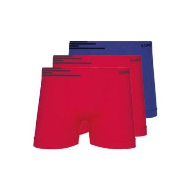 Imagem de Kit com 3 Cuecas Boxer Lupo 436-002 Colorido, Vermelho, GG