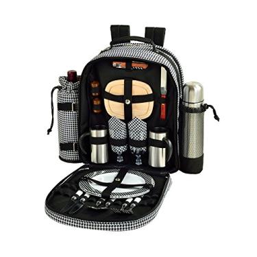 Imagem de Picnic at Ascot Mochila de piquenique original equipada para 2 pessoas com serviço de café, refrigerador e suporte isolado para vinho – Projetada e montada nos EUA