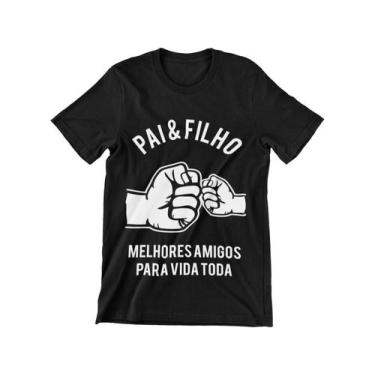 Imagem de Camiseta Frase Dia Dos Pais Papai Pai e Filho Preta - Del France, M