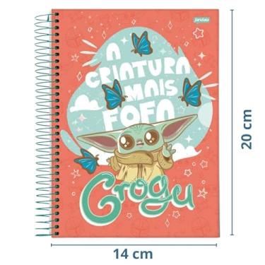 Imagem de Caderno Espiral 1/4 80 Fls Grogu Baby Yoda +Brin.de Jandaia (A criatura mais fofa)