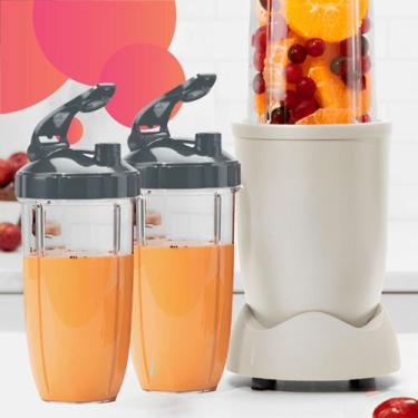 Imagem de Kit Econômico Nutribullet 2 Copos 940ml com 2 Tampas de Alta Durabilid