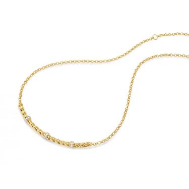 Imagem de Colar de Prata 925 com banho de Ouro amarelo 18k com Zircônias