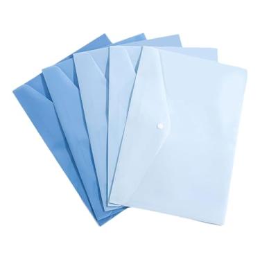 Imagem de XUZHID Bolso para pasta de arquivos, jaqueta de arquivo, envelope de plástico, organizador de cartas de documentos plano com fecho de botão para escola e escritório