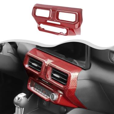 Imagem de HTHE Painel de ventilação de ar condicionado para console central compatível com Mustang 2024 2025 acessórios internos vermelho