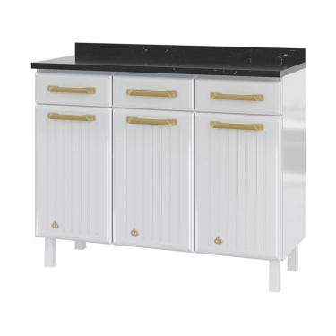 Imagem de Balcão de Cozinha de Aço com Tampo 3 Portas e 3 Gavetas 105cm Multimóveis CR20360