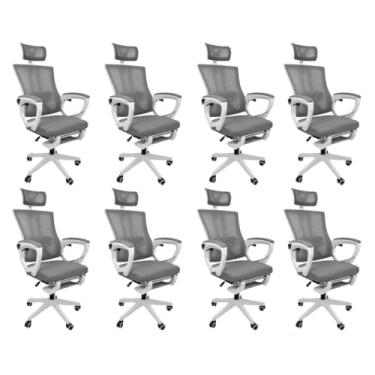 Imagem de Oficial Webshop - Kit 8 Cadeiras de Escritório Presidente Executiva Oficial Paris Cinza