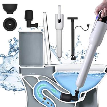 Imagem de Desbloqueador de sanita, desentupidor de sanita de alta pressão, ferramentas de limpeza de dragagem poderosa, kit de desentupidor de drenagem de ar para casas de banho, casa de banho, chuveiro