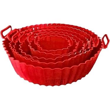 Imagem de Kit 6 Formas De Silicone Para Air Fryer Reutilizável Resistente Ao Calor Antiaderente Universal Para Fritadeira Elétrica